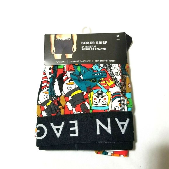 American Eagle Men's Boxer Brief Fly Front Waistband Stretch 6"Inseam - Picture 1 of 2